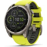 Garmin Fenix 8 Sapphire Solar 47mm Bare Ti/Graphite, Amp Yellow Band