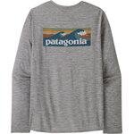 Patagonia Longsleeve Cap Cool Daily Graphic Shirt - Waters Mens Boardshort Logo Abalone Blue: Feather Grey