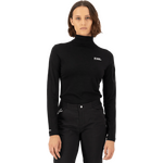 Mons Royale Diversion Merino Mock Neck Long Sleeve Womens Black