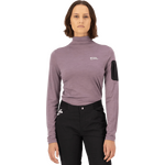 Mons Royale Diversion Merino Mock Neck Long Sleeve Womens Mauve