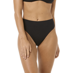 Rip Curl Premium Surf Retro High Good Coverage Bikini Bottom Black