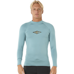 Rip Curl Raw Energy Perf Long Sleeve Rash Guard Mens Blue Lagoon