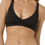 Rip Curl Custom Rib Halter Bikini Top Womens Black