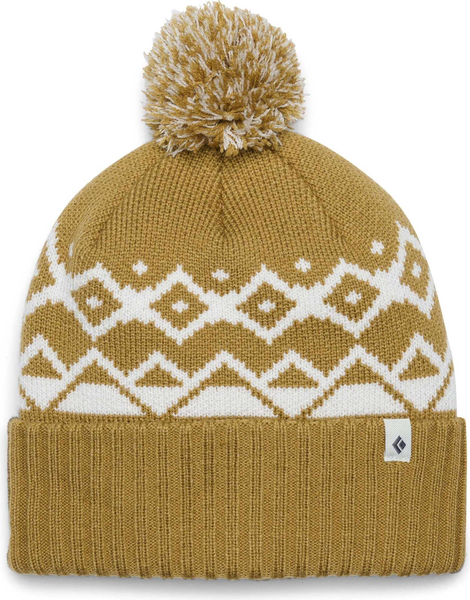 Black Diamond Tom Pom Beanie Flax-White