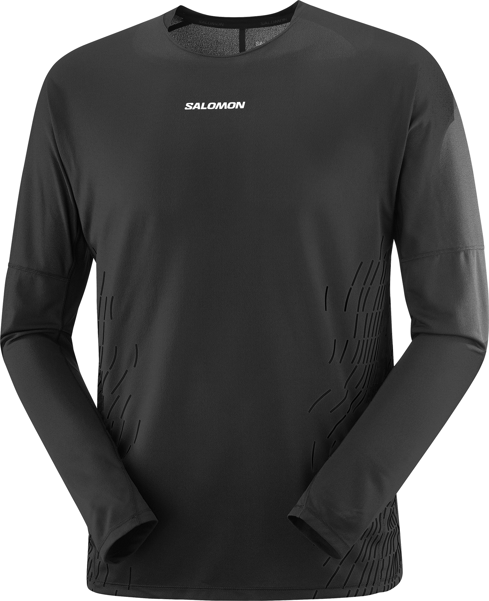 Salomon Sense Aero Long Sleeve Tee GFX Mens Deep Black (2025)