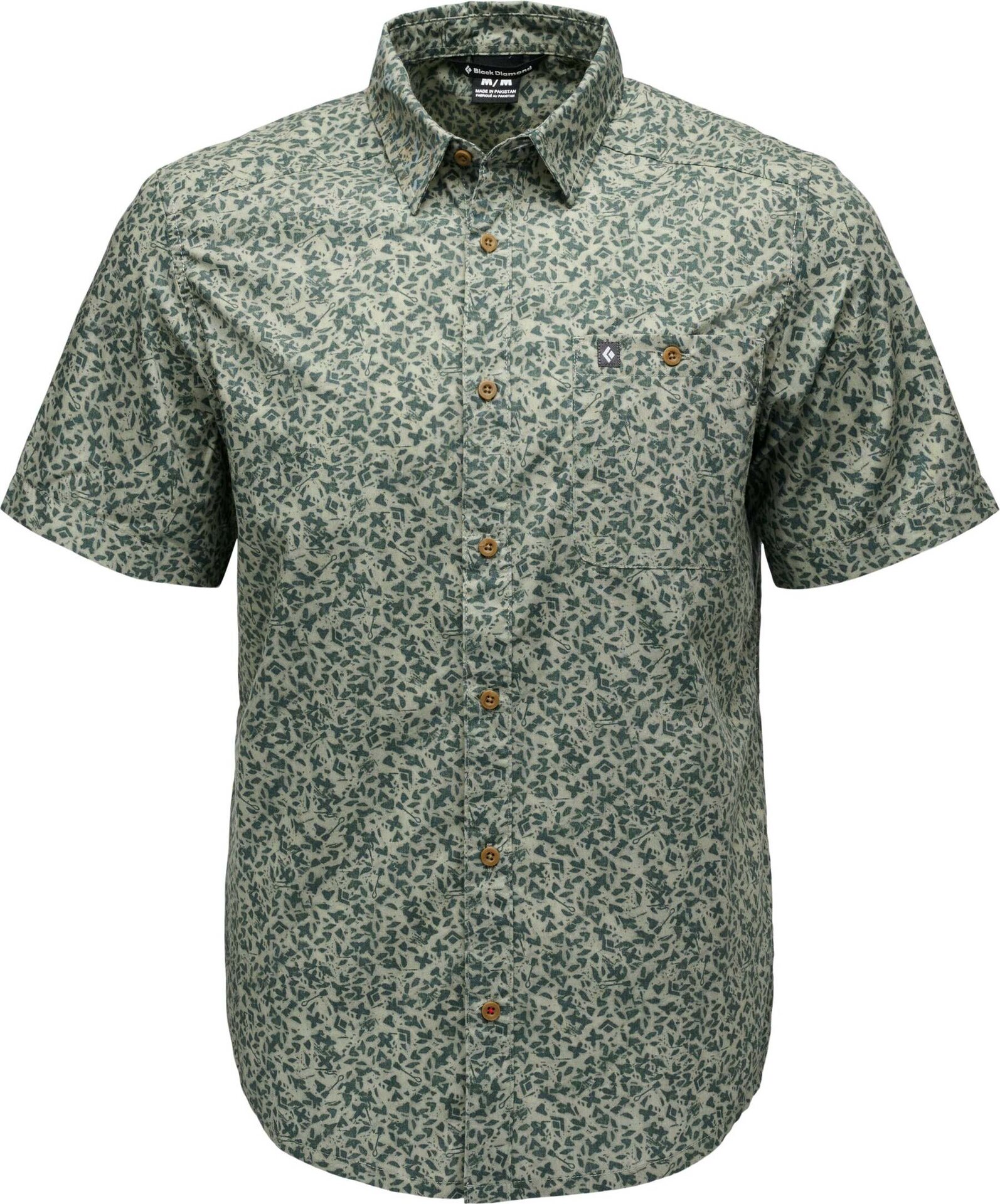 Black Diamond Wingate Short Sleeve Shirt Mens Pine Smoke BD Glyphs