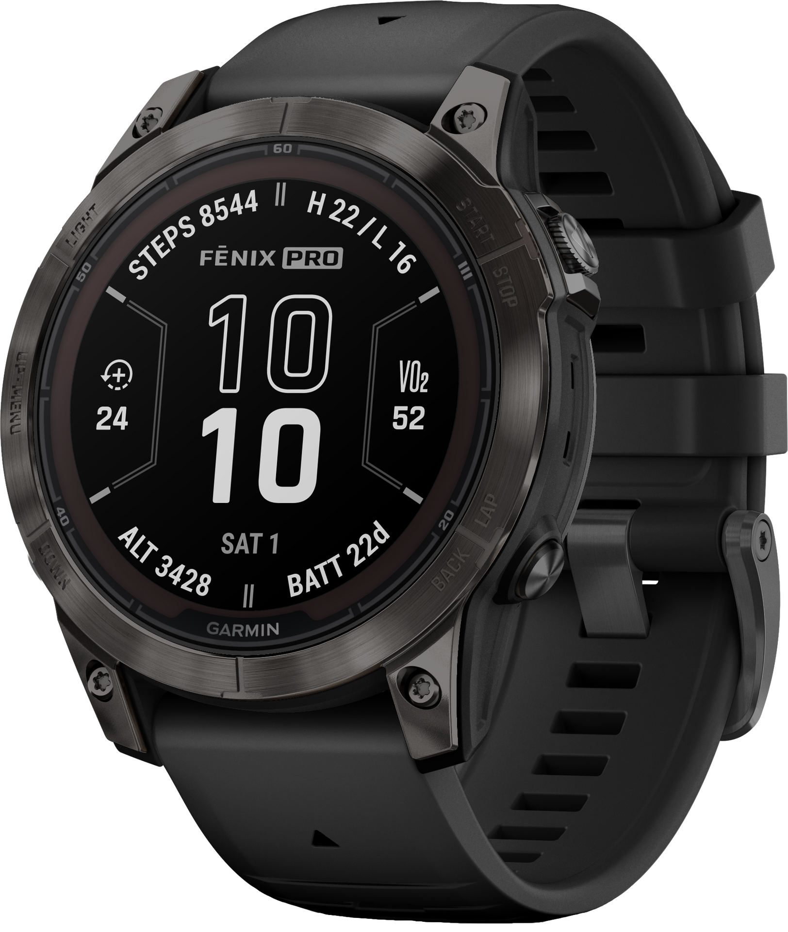 Garmin Fenix 7 Pro Sapphire Solar Carbon Gray DLC Ti w/ Black Band