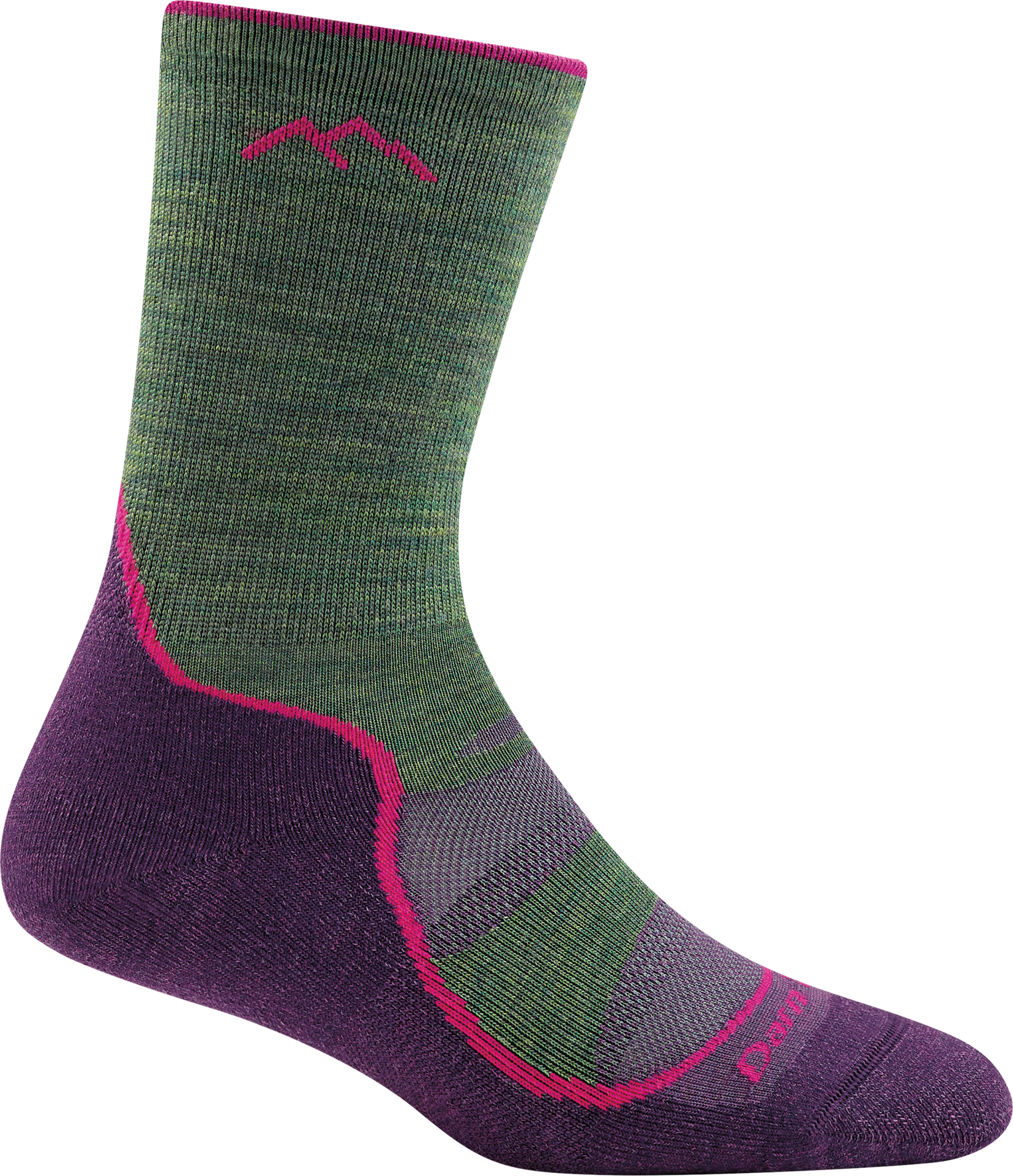 Darn Tough Light Hiker Micro Crew Lightweight Hiking Sock Womens Moss