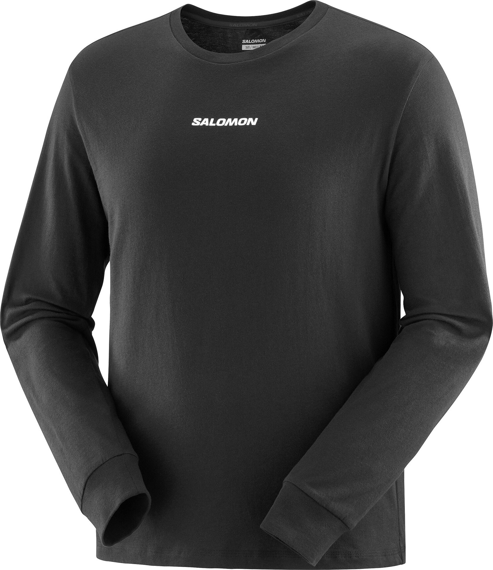 Salomon Logo Perf Long Sleeve Tee Mens Deep Black