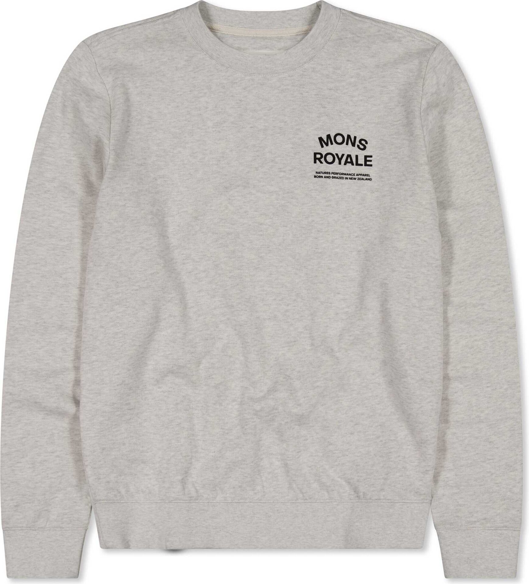 Mons Royale Inversion Merino Crew Womens Light Grey Heather