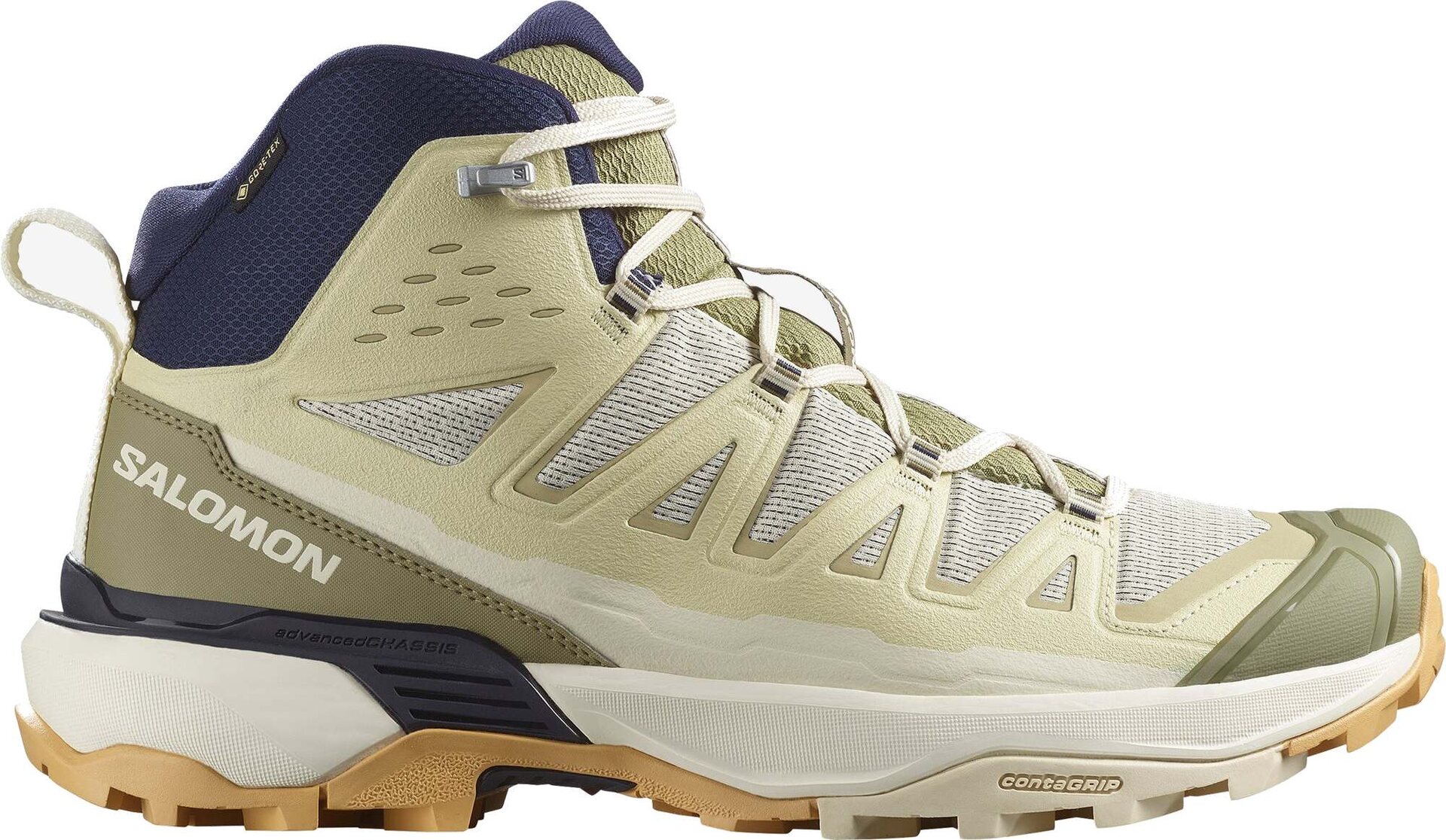 Salomon X Ultra 360 Edge Mid GTX Mens Almond Milk / Aloe / Maritime Blue