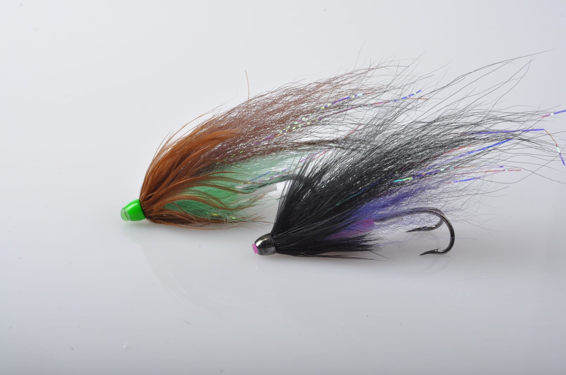 Tube Fly 2pcs Brown - Green / Black - Purple