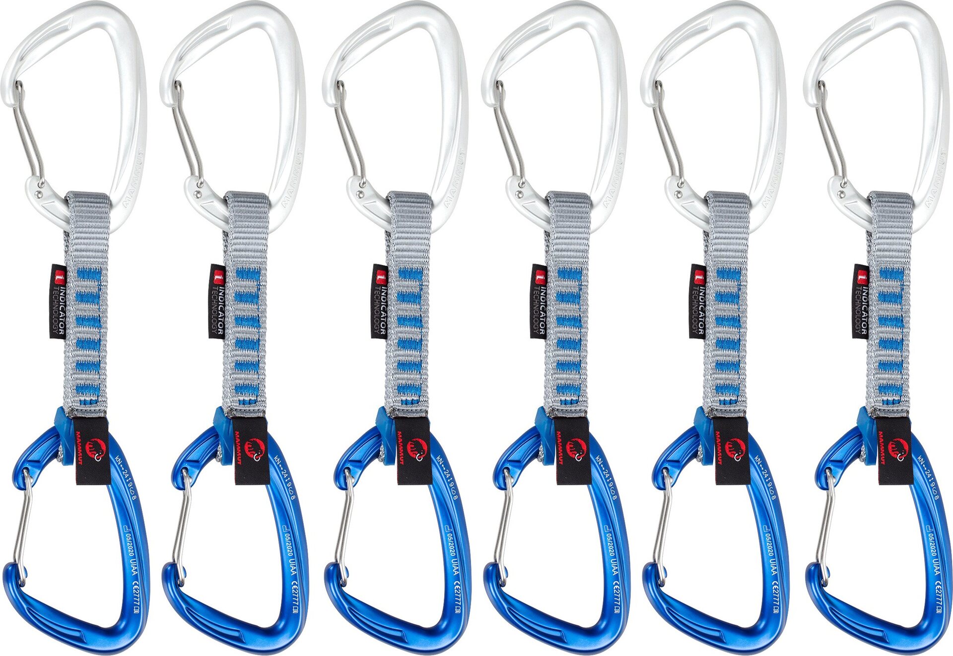 Mammut Crag Wire Indicator 6-Pack Quickdraws Silver / Ultramarine (wire gate/wire gate)