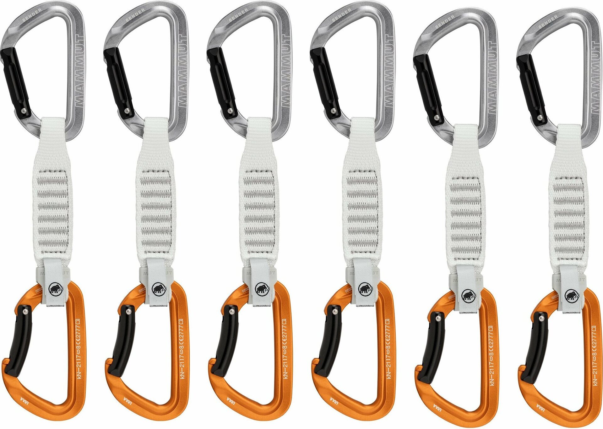 Mammut Sender Keylock 12 cm 6-Pack Quickdraws Light Grey-Gold