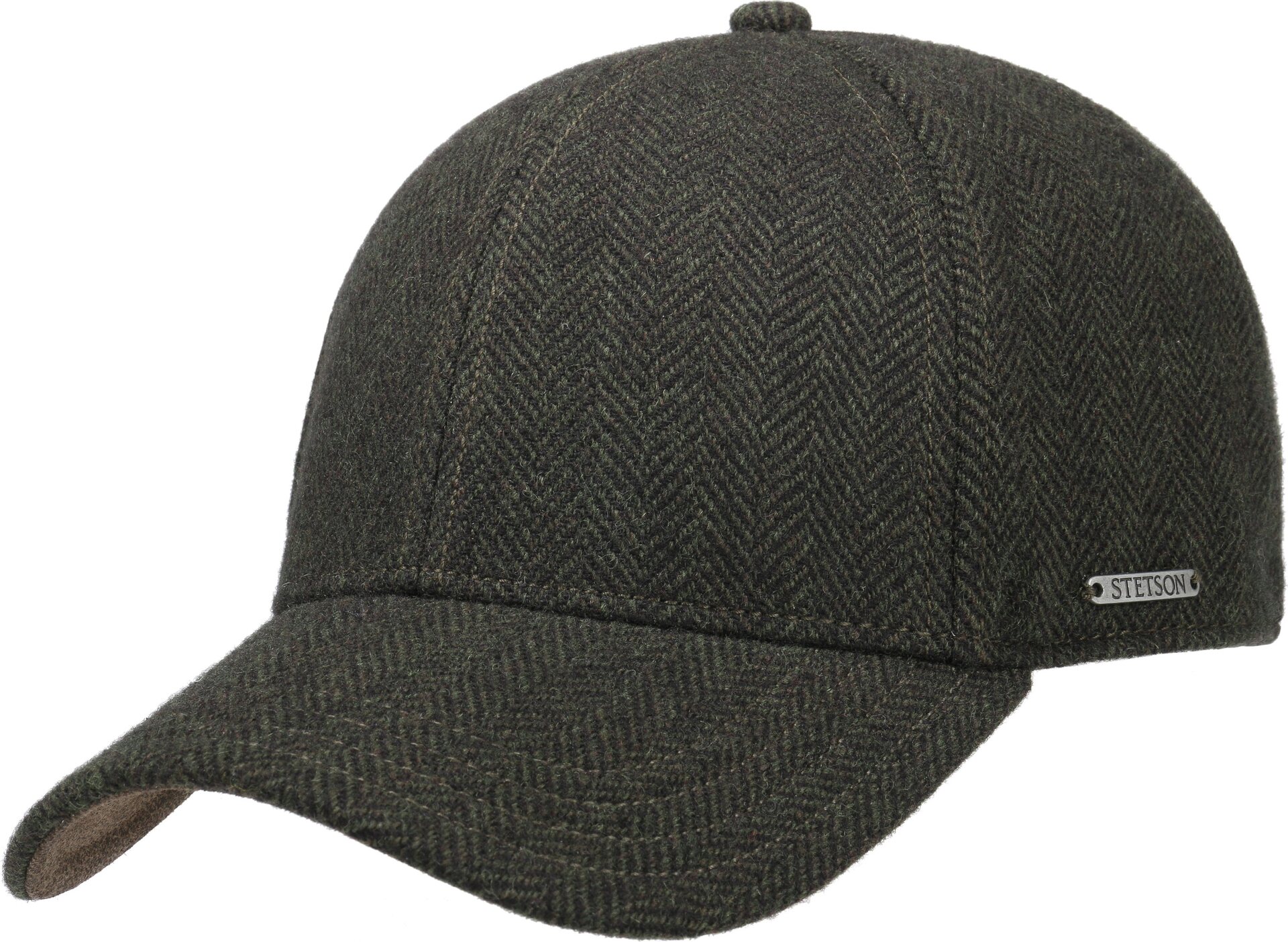 Stetson Baseball Cap Wool Herringbone Olive