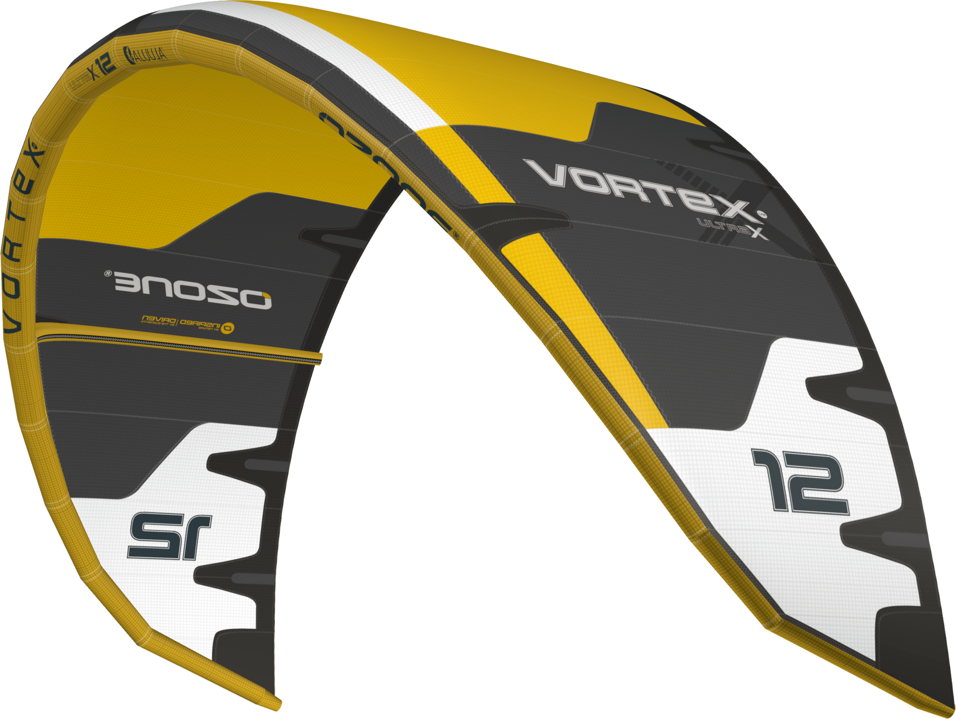 Ozone Vortex V2 Ultra-X Kite Only 15.0 Yellow/Dark Grey/White