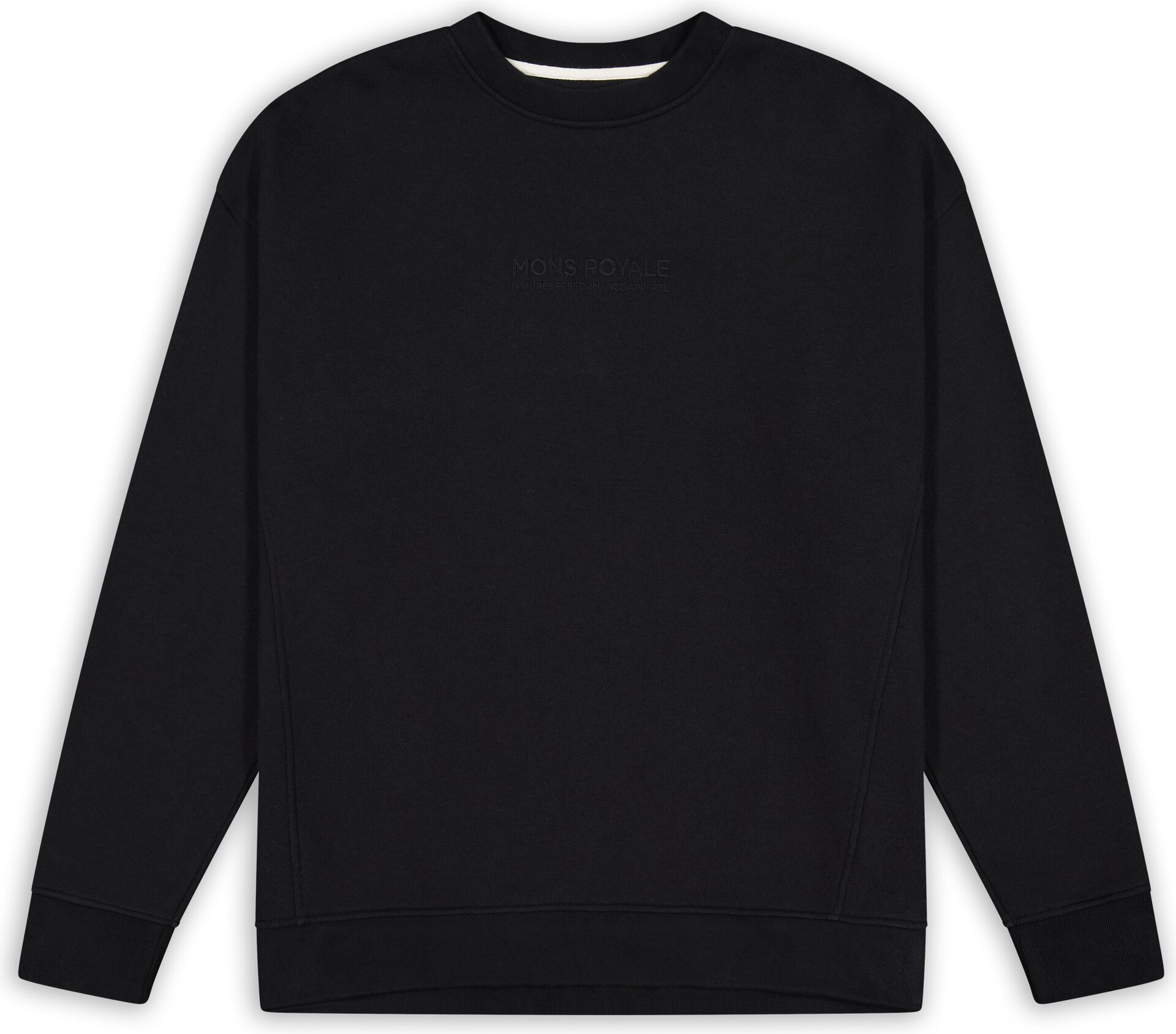 Mons Royale Verdant Merino Cotton Crew Unisex Black