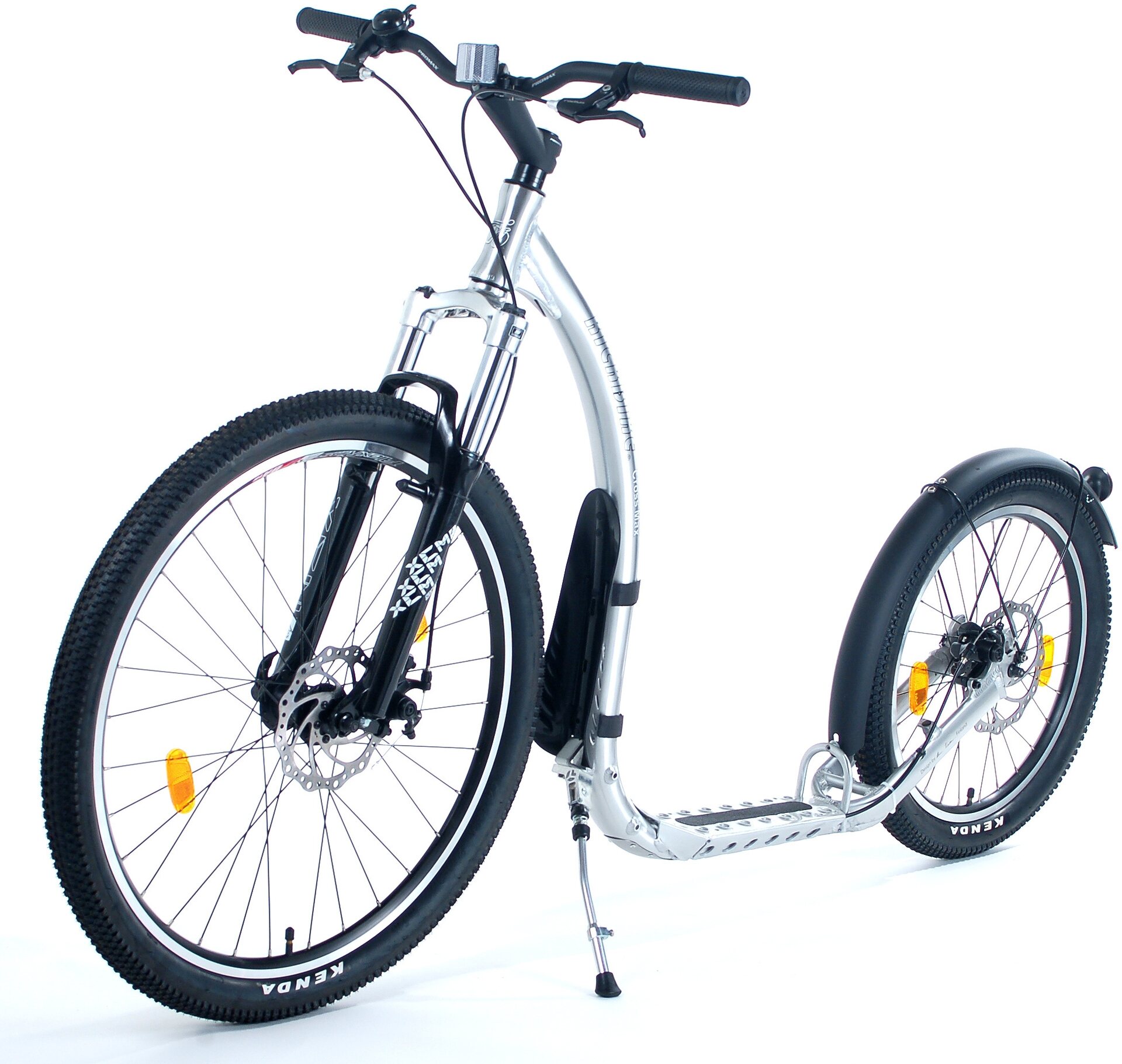 Kickbike Cross MAX 20D ja juomapullo + teline Harjattu alumiini