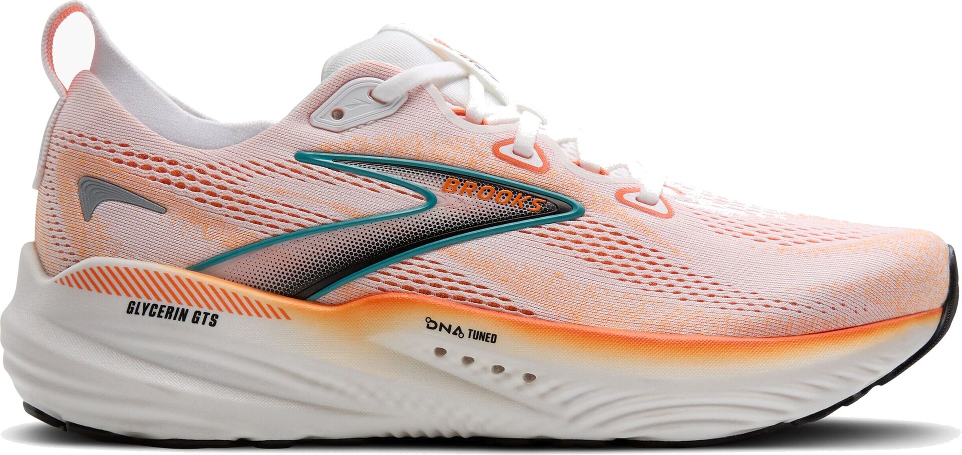 Brooks Glycerin GTS 22 Mens White/Orange/Green Blue Slate