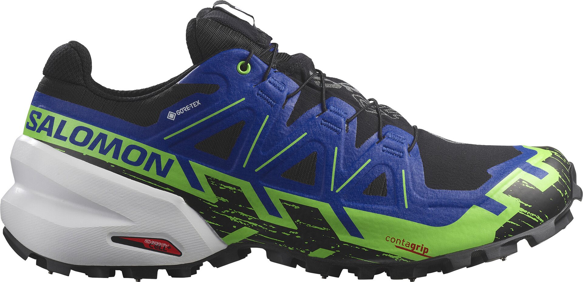 Salomon Spikecross 6 GTX Black / Surf The Web / Green Gecko