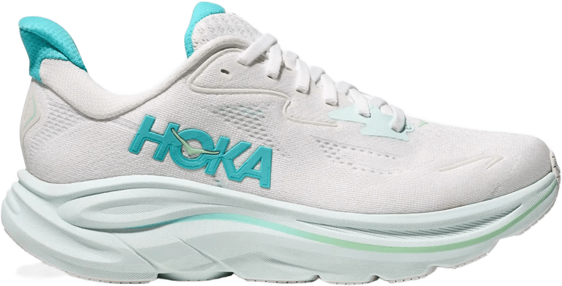 Hoka Clifton 10 Womens White/Cielo Blue