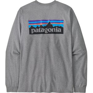 Patagonia Long-Sleeved P-6 Logo Responsibili-Tee Mens, Gravel Heather, XL
