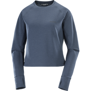 Salomon Essential Lightwarm Crewneck Womens, Blue Nights, XL
