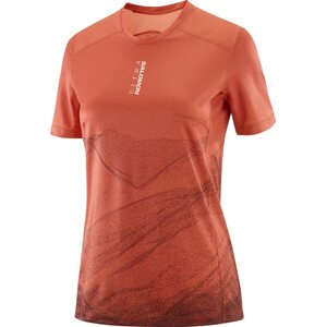 Salomon S/Lab Ultra Tee AOP Womens, Burnt Sienna / Decadent Chocolate, M