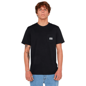 Rip Curl Sportline Badge Short Sleeve Tee Mens, Black, S