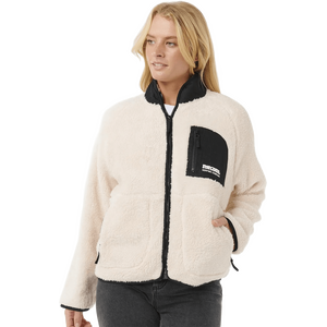 Rip Curl Shore Break Polar Fleece Womens, Off White/Black, M