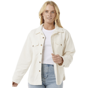 Rip Curl Stevie Cord Shirt Womens, Stone, M