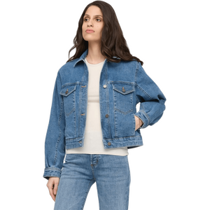 Duer Midweight Denim Pleated Jacket Womens, Vintage Wash, S