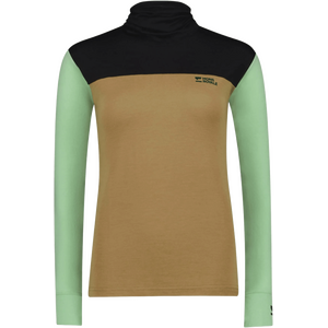 Mons Royale Yotei BF High Neck Womens, Matcha / Toffee / Black, XL