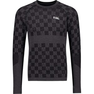 Mons Royale Ascender Merino Seamless Long Sleeve Mens, Forged Iron / Black, M