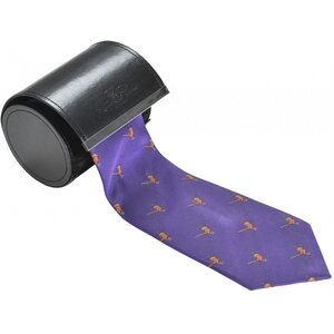 Alan Paine Silk Tie - Standing Pheasant, Purple