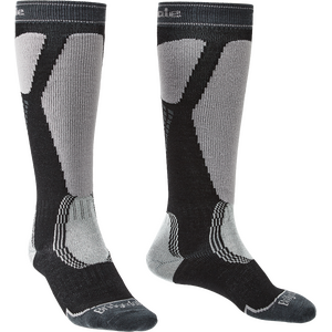 Bridgedale Ski Easy On Merino Endurance Over Calf, Black/Lt Grey, XL (48+)