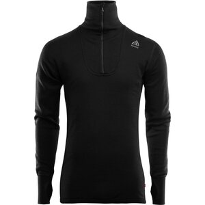Aclima DoubleWool Polo w/ Zip Mens, Jet Black / Marengo, L