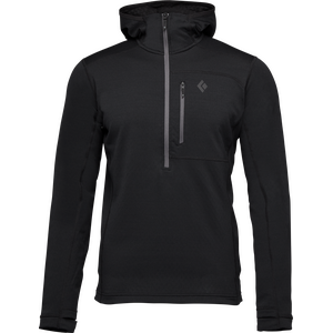 Black Diamond Coefficient 1/4-Zip Fleece Hoody Mens, Black, S