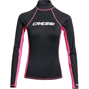 Cressi Rashguard Long Sleeves Womens, Black / Pink, XS/1 (36)