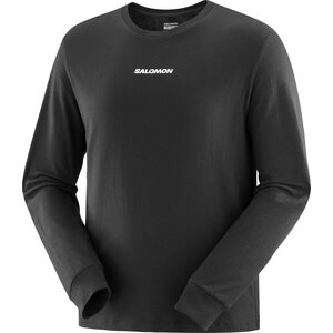 Salomon Logo Perf Long Sleeve Tee Mens, Deep Black, S