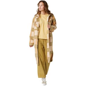 Rip Curl Long Line Check Jacket Womens, Khaki, L