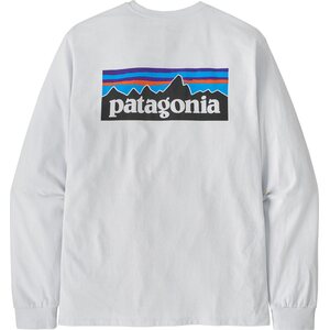 Patagonia Long-Sleeved P-6 Logo Responsibili-Tee Mens, White, L