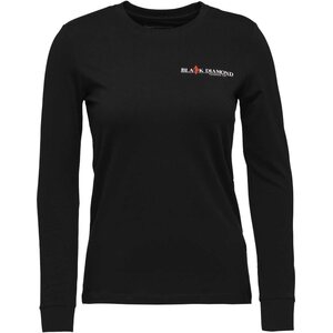 Black Diamond Heritage Wordmark LS Tee Womens, Black, S