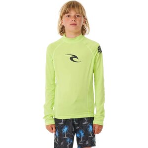 Rip Curl Brand Wave UPF Long Sleeve Boy, Lime, 10