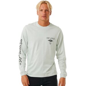 Rip Curl Fade Out Icon LS Tee Mens, Light Green, S