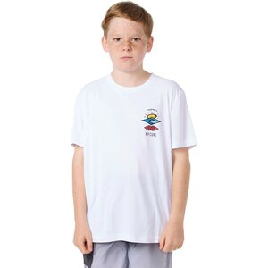 Rip Curl Icons Surflite SS Rash Vest Boy, White, 8