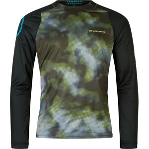 Endura Pixel Cloud Long Sleeve Tee Ltd, Black, S