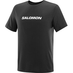 Salomon Logo Performance Short Sleeve Tee Mens, Deep Black, S