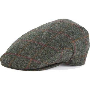 Barbour Crieff Cap, Olive/Red Overcheck, 59cm (7 1/4)