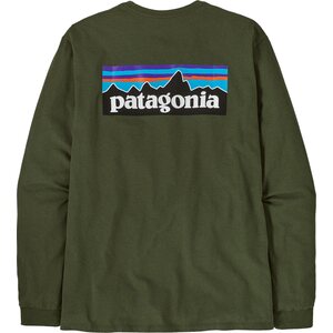 Patagonia Long-Sleeved P-6 Logo Responsibili-Tee Mens, Torrey Pine Green, S